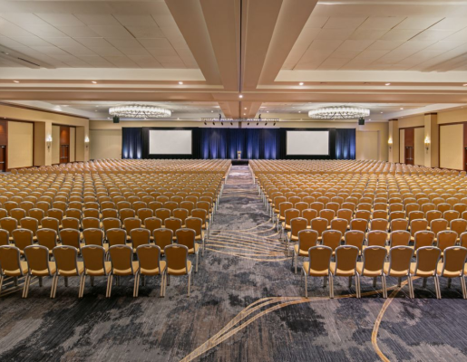 Event space with rows of seating in Philadelphia.