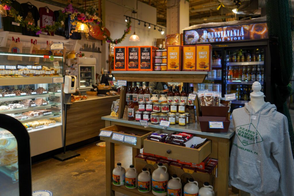 PA General Store at RTM featuring stands of honey, sweets, and clothing.